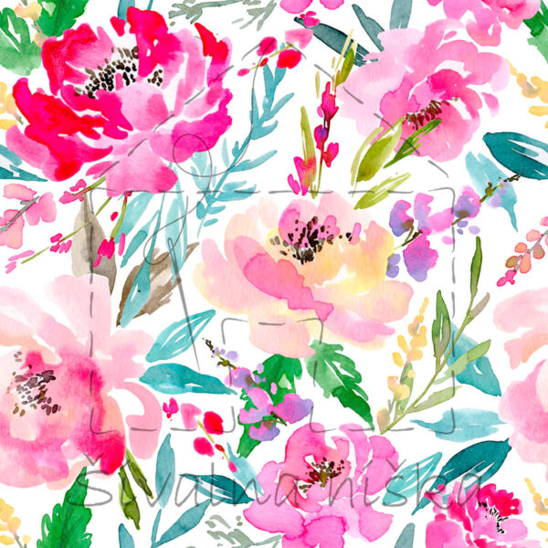 UMETNO USNJE, Watercolor raspberry colour flowers 1 Watercolor raspberry colour flowers Sivalna hiska